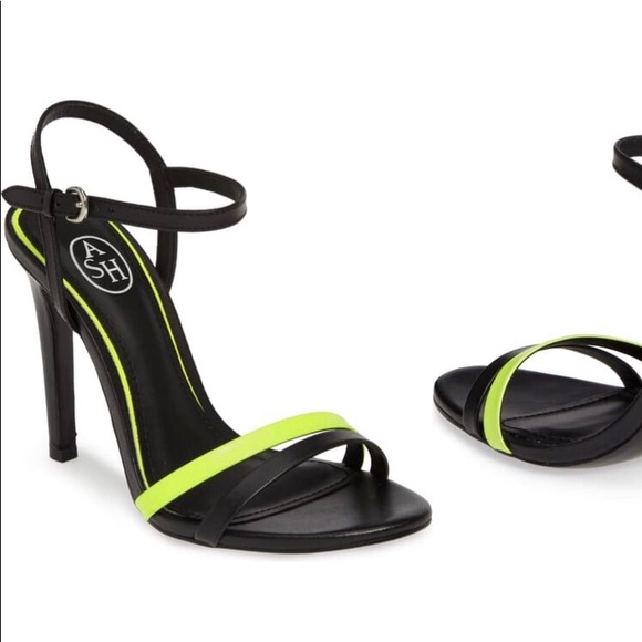 neon yellow sandals heels